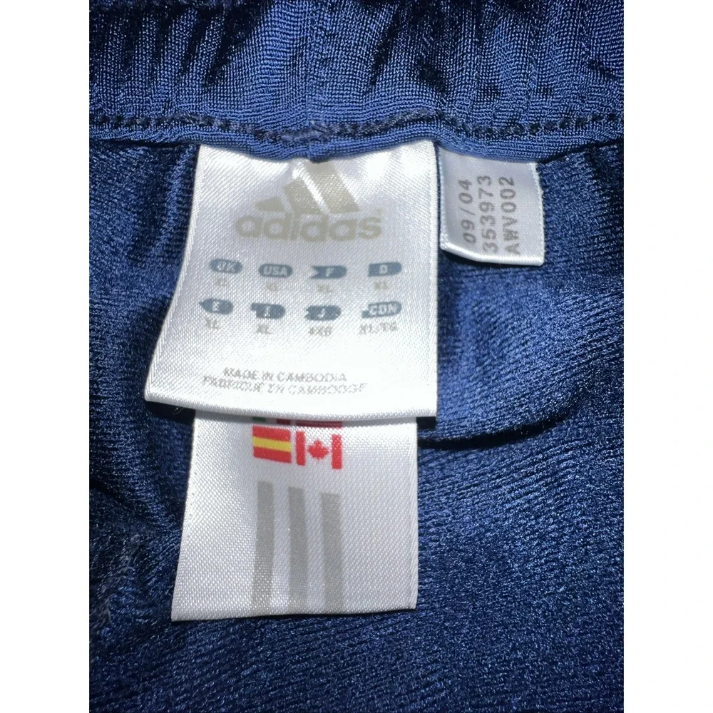 Adidas Track‎ Pants Men's XL Blue 3 Stripes VTG 2004 Ankle Zip Polyester